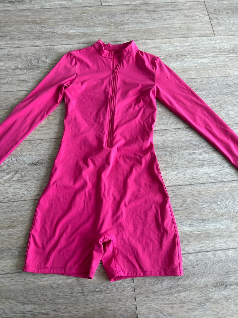 Long Sleeve One-Piece romper - Hot Pink